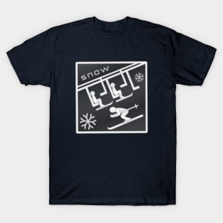 雪 Snow - Kanji Logo - Silver / Midnight T-Shirt